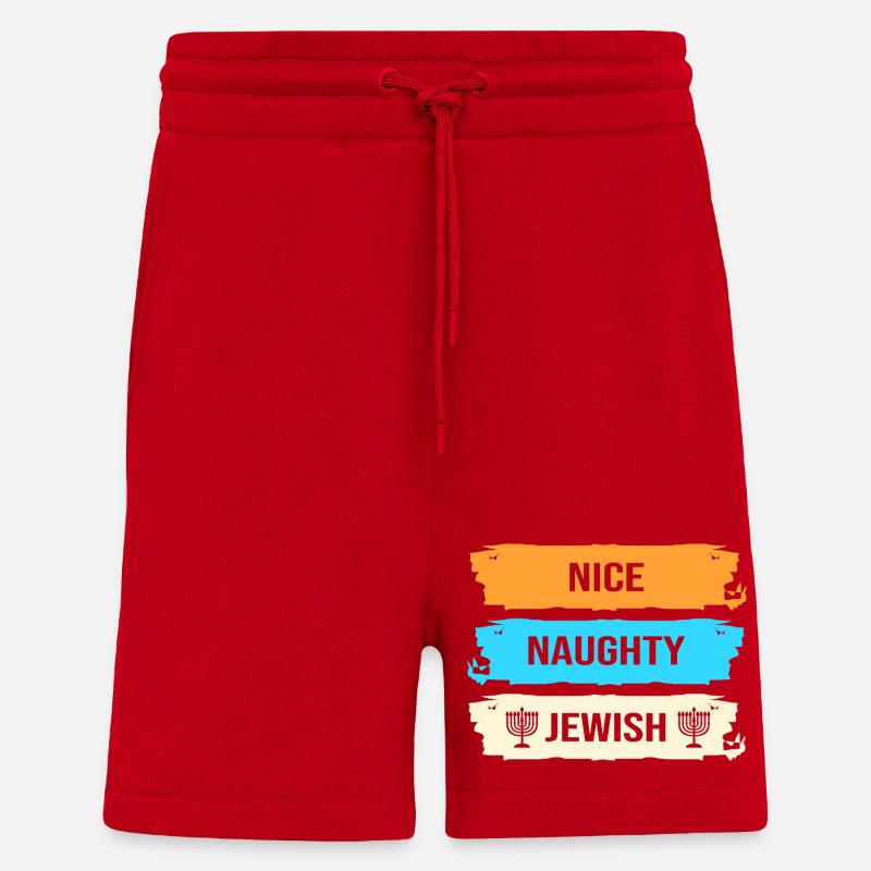 Hanoukka Hanoukka Hanoucca - Short bio décontracté fabriqué en UE - rouge