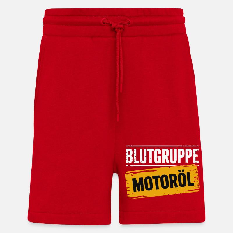 Blutgruppe Motoröl Schrauber Design - Shorts - made by SPREAD - Rot