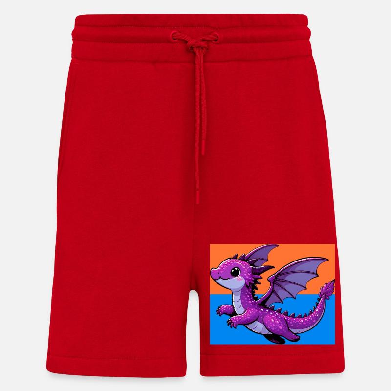 dragon - Short bio décontracté fabriqué en UE - rouge