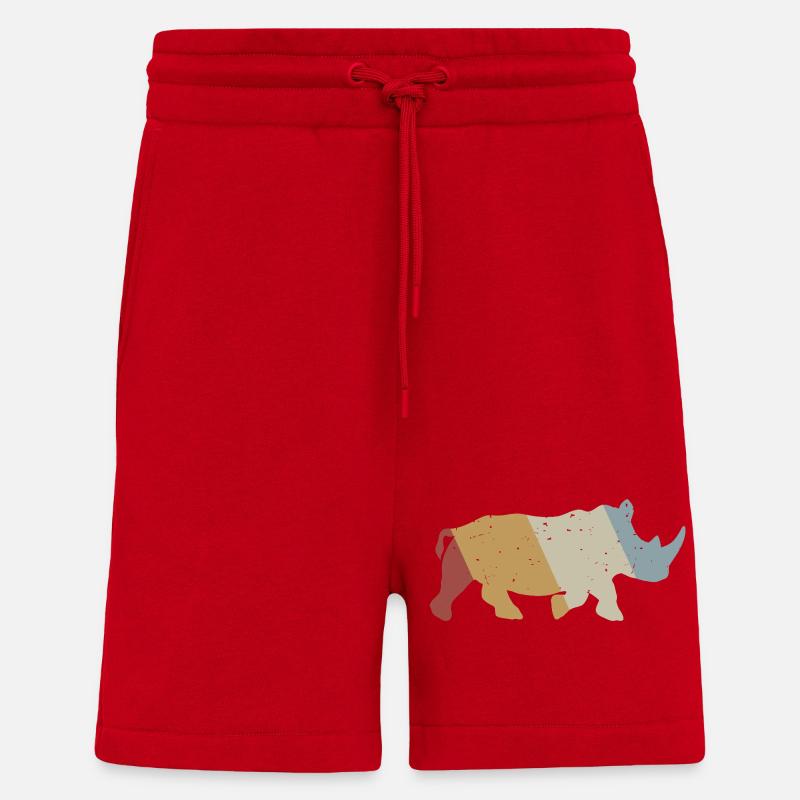 Geometrisches Nashornmosaik - Shorts - made by SPREAD - Rot