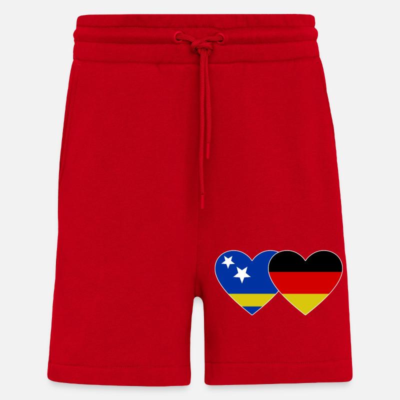 Drapeau de Curaçao Allemagne - Short bio décontracté fabriqué en UE - rouge