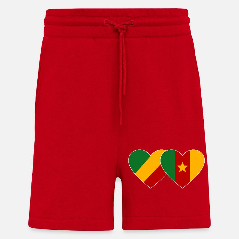 Congo Cameroon Flag - Shorts - made by SPREAD - red