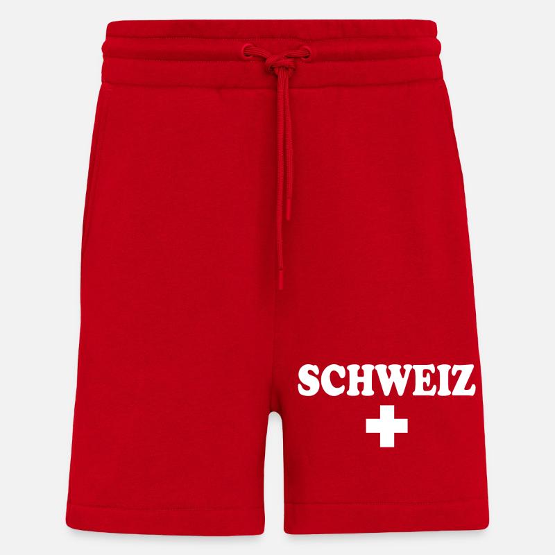 Suisse - Short bio décontracté fabriqué en UE - rouge