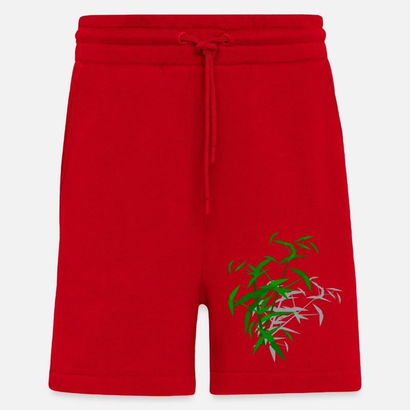 Bamboo with shadow - Shorts - made by SPREAD - red