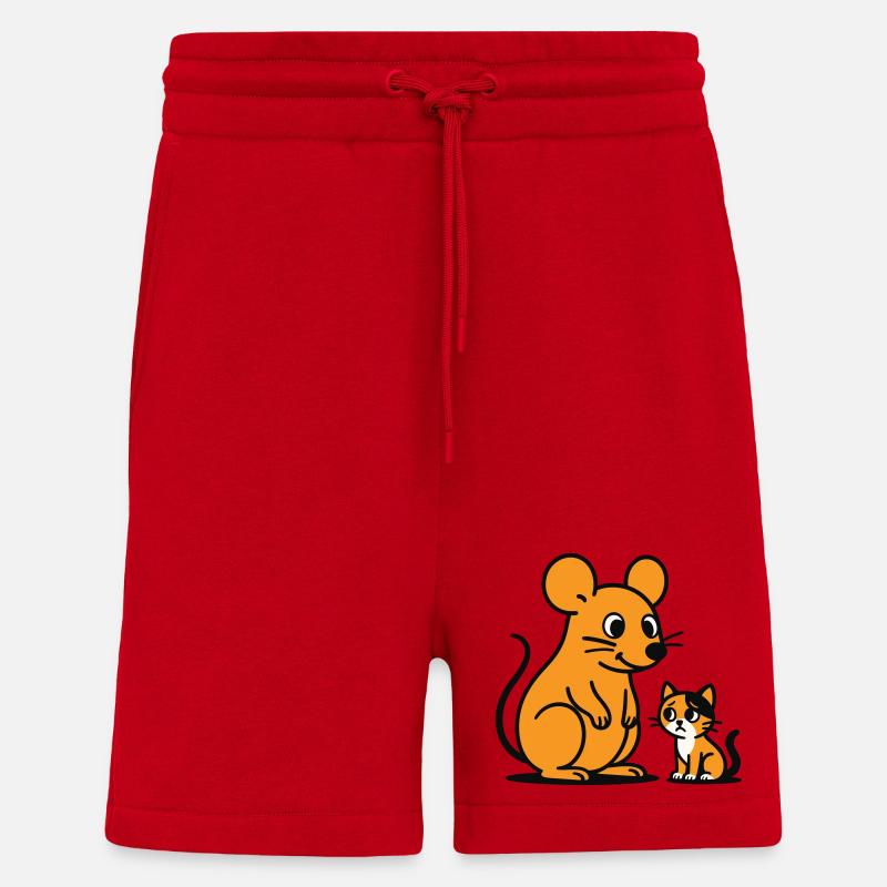 Kuschelige Maus und Kätzchen Duo - Shorts - made by SPREAD - Rot