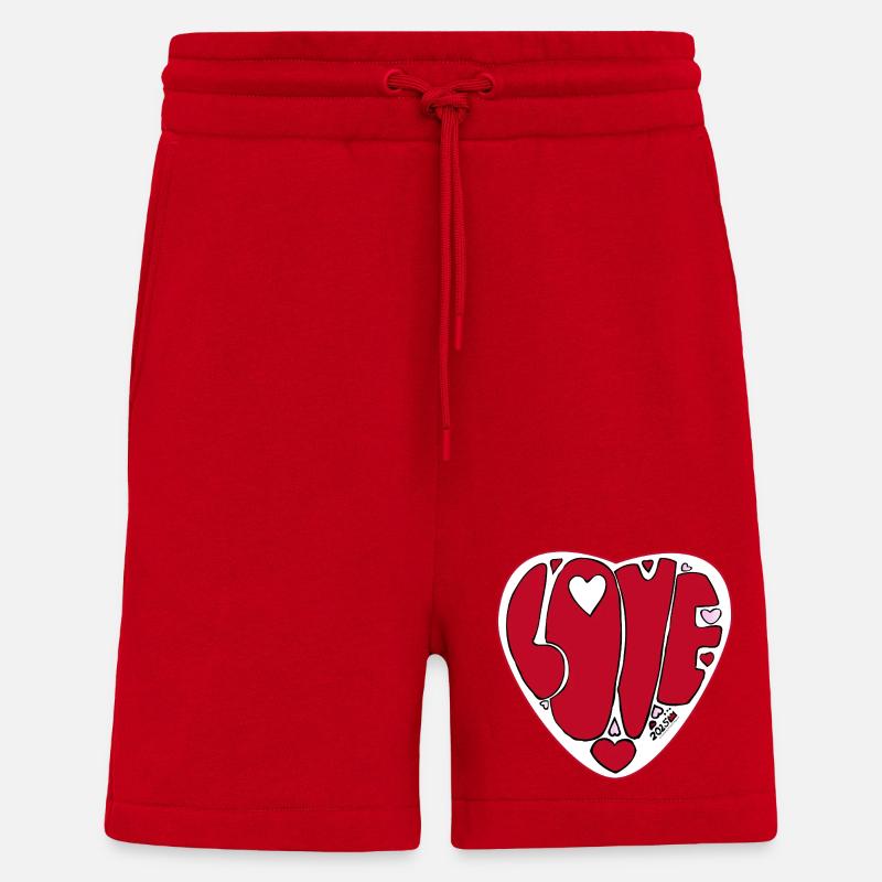Lettrage d’amour en forme de cœur - Short bio décontracté fabriqué en UE - rouge