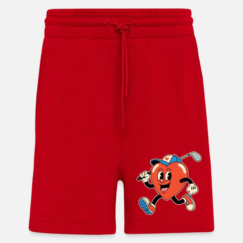 Herz Golf Cartoon - Shorts - made by SPREAD - Rot