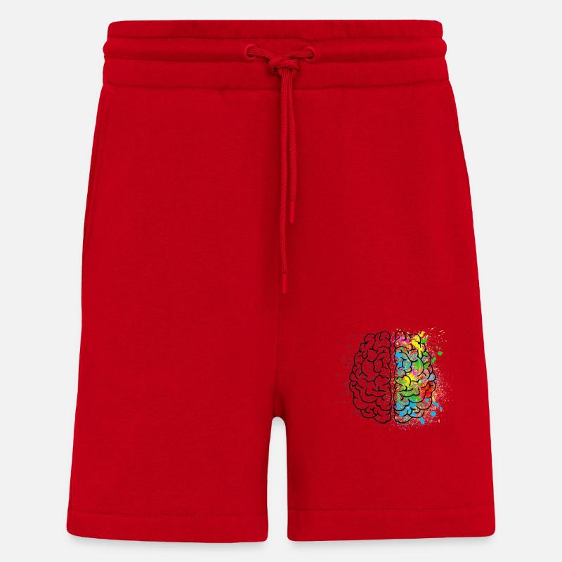 Kreative oder logich im Gehirn - Shorts - made by SPREAD - Rot