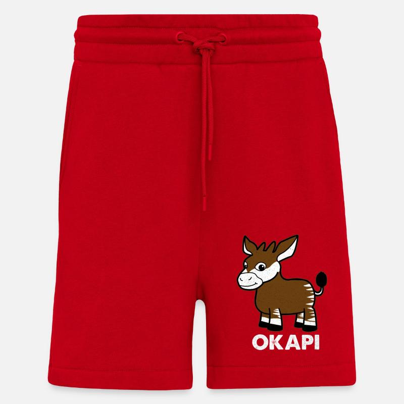 Okapi - Short bio décontracté fabriqué en UE - rouge