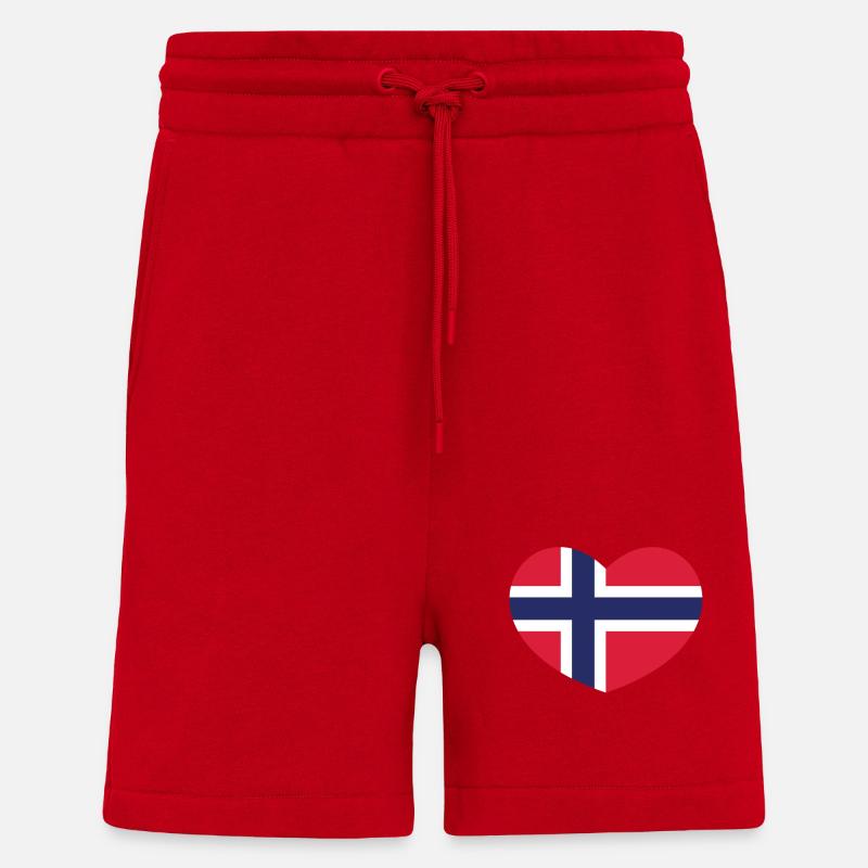 Norwegen Herz - Shorts - made by SPREAD - Rot