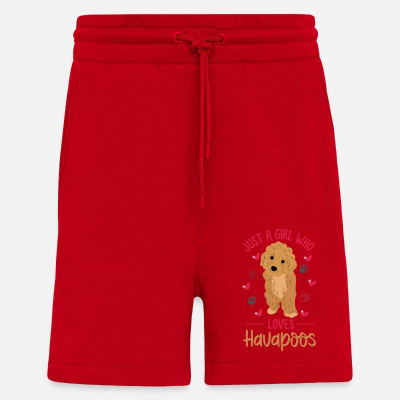 havapoo, havapoo havapoo mutter, Havaneser, - Short bio décontracté fabriqué en UE - rouge
