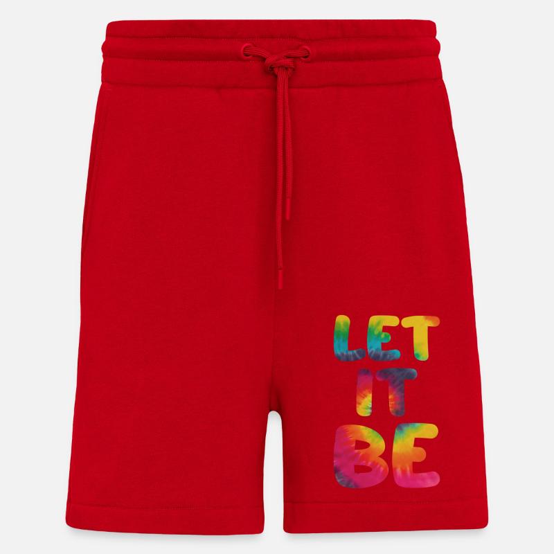Hippie saying Let it be - Shorts - made by SPREAD - red