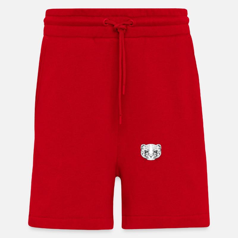 Zeichnung eines Frettchen - Shorts - made by SPREAD - Rot