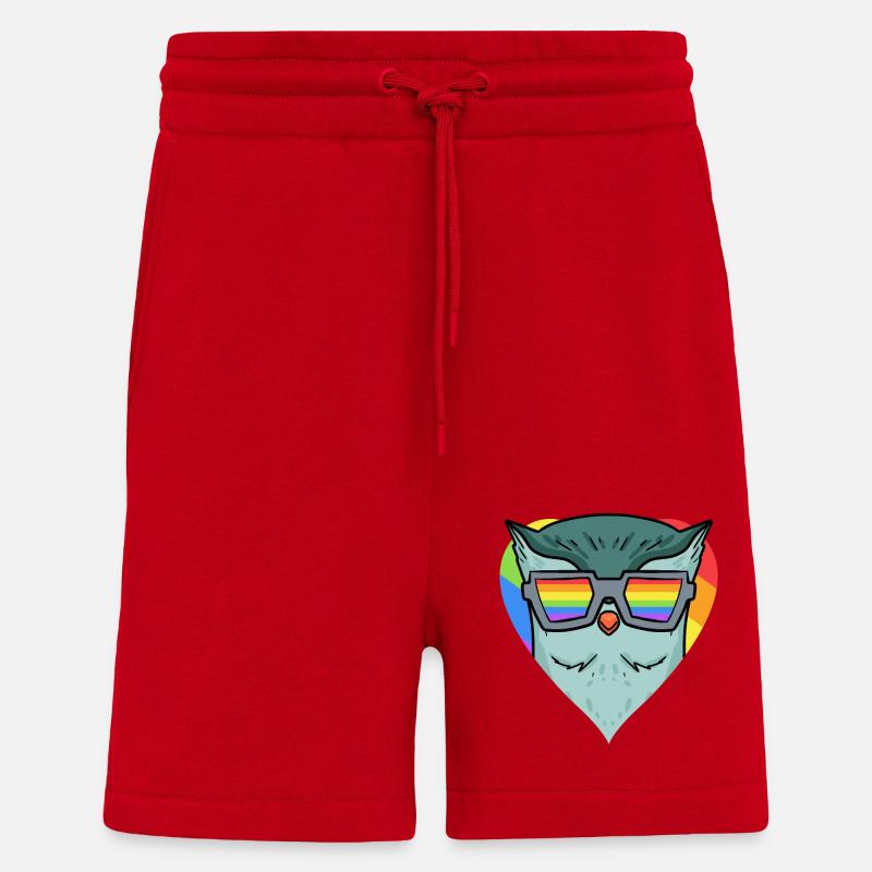 LGBT Tier Eule Regenbogen - Shorts - made by SPREAD - Rot