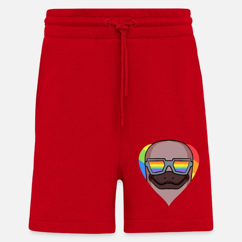 LGBT Tier Schnabeltier Regenbogen - Shorts - made by SPREAD - Rot