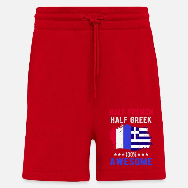 Halb Franzose Halb Grieche - Shorts - made by SPREAD - Rot
