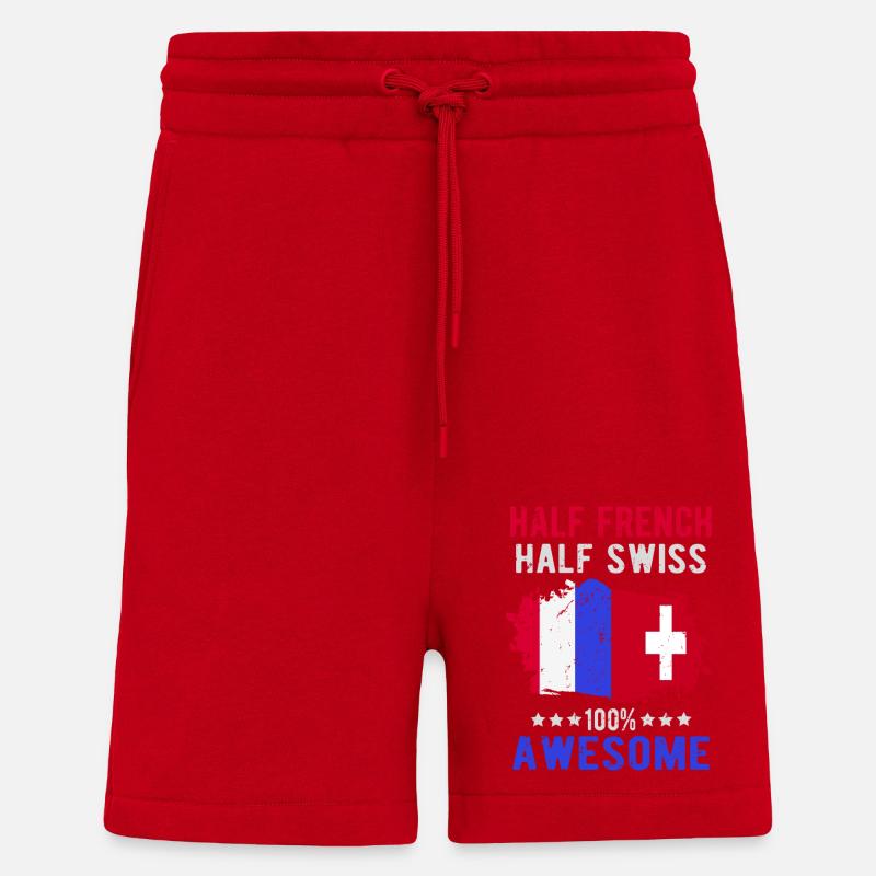 Halb Franzose Halb Schweizer - Shorts - made by SPREAD - Rot