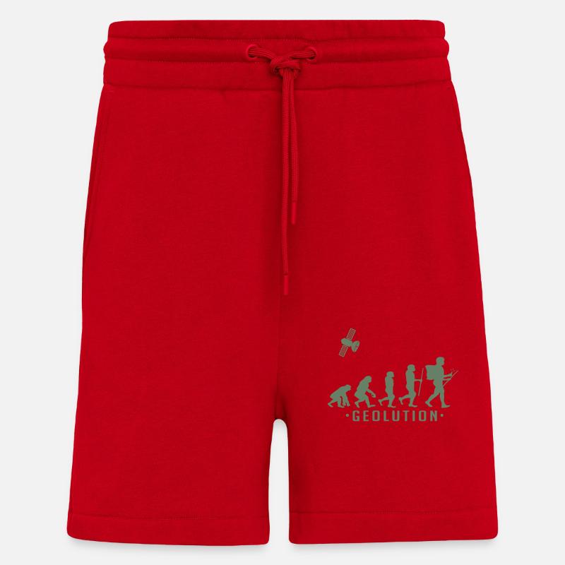 Geocaching evolution Shirt Geolution - Shorts - made by SPREAD - red