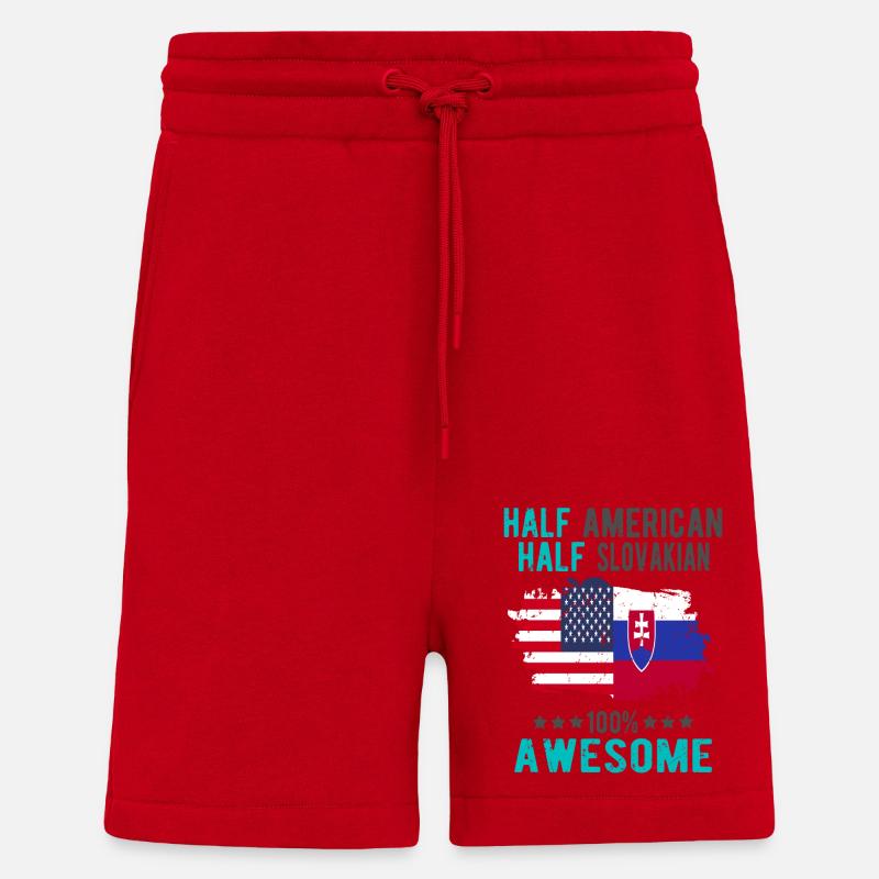 Half American Half Slovak - Shorts - made by SPREAD - red