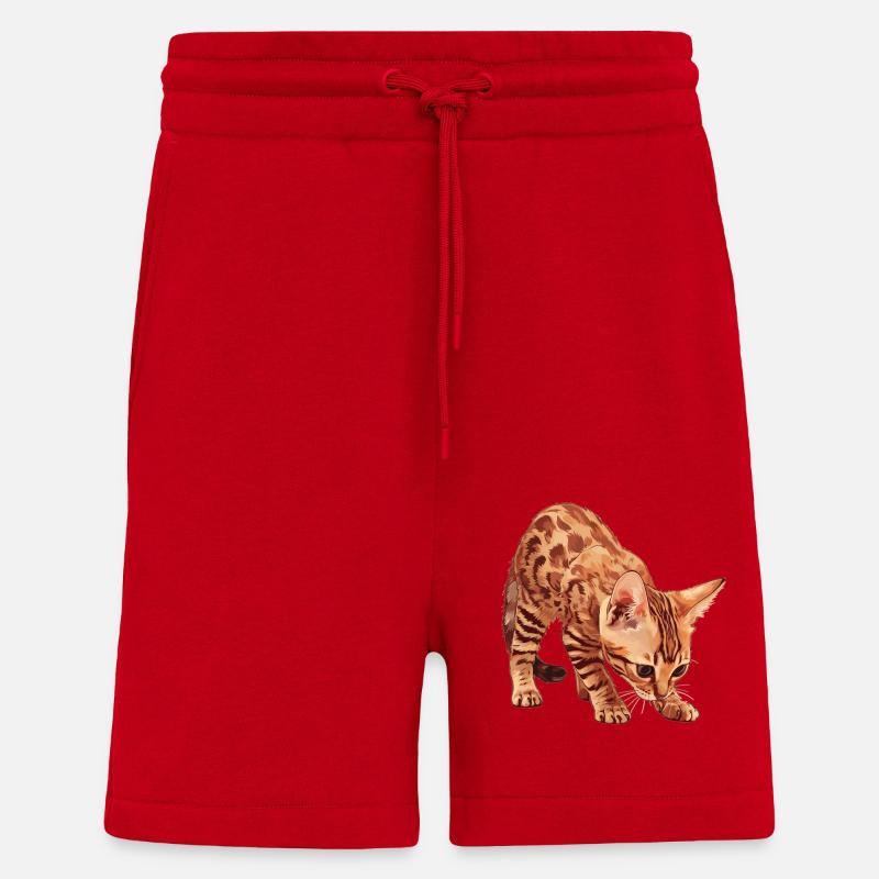 Ocicat Kitten Ocicat Cat - Shorts - made by SPREAD - red