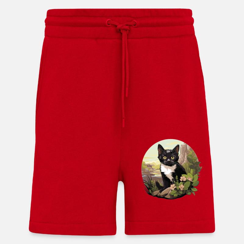 Tuxedo Kätzchen Tuxedo Katze - Shorts - made by SPREAD - Rot