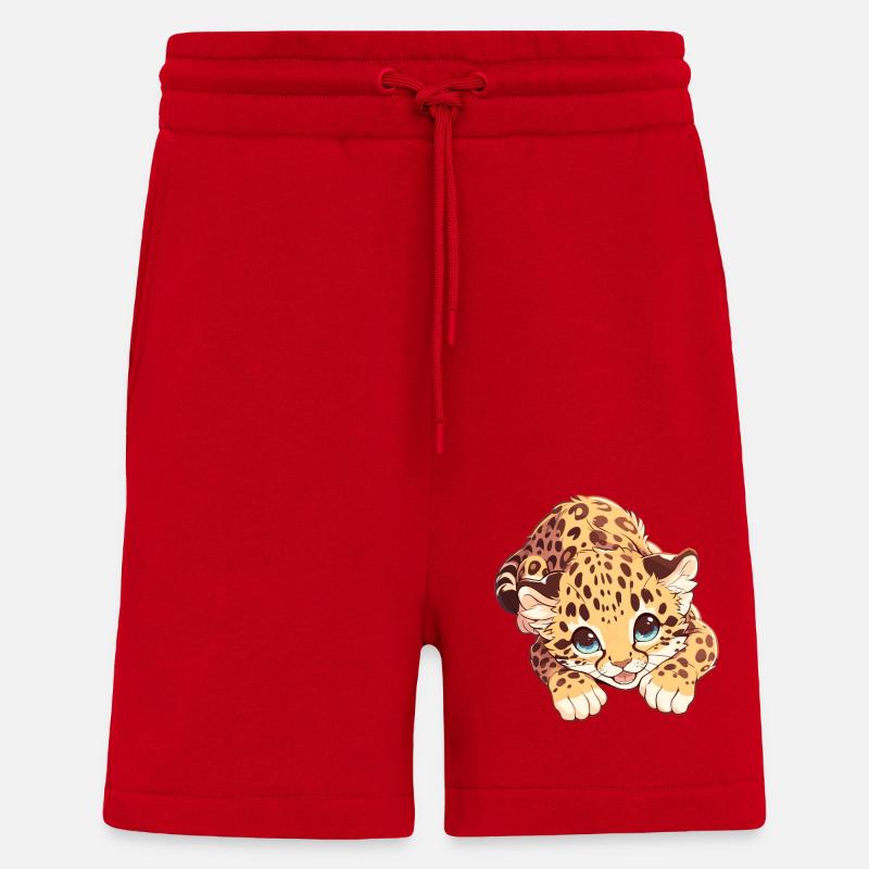 Léopard de l’Amour Amurleoparden Amurleopard - Short bio décontracté fabriqué en UE - rouge