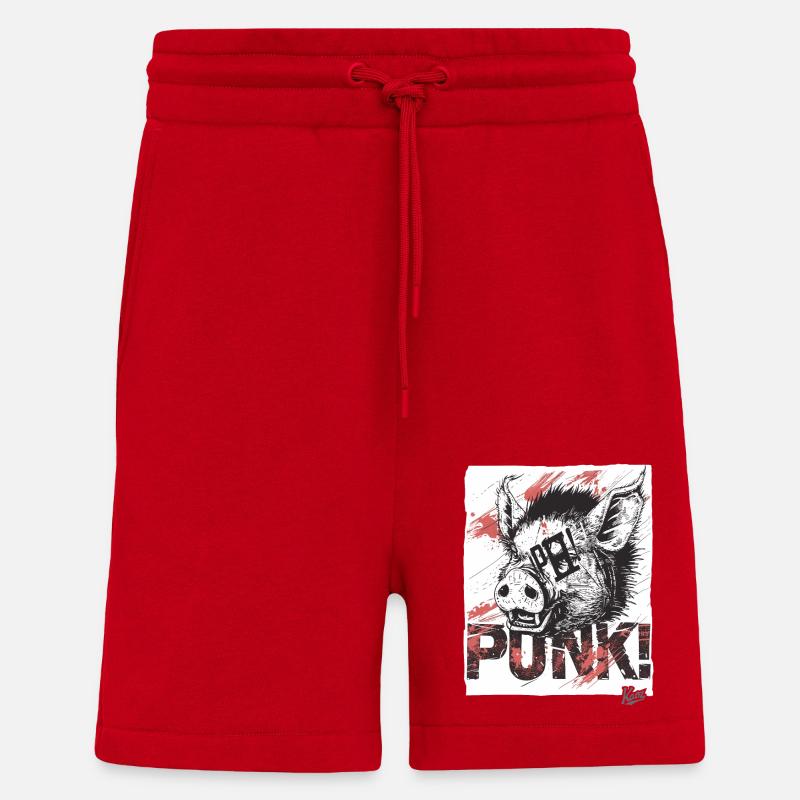 Angry Punk Pig - Shorts - made by SPREAD - red