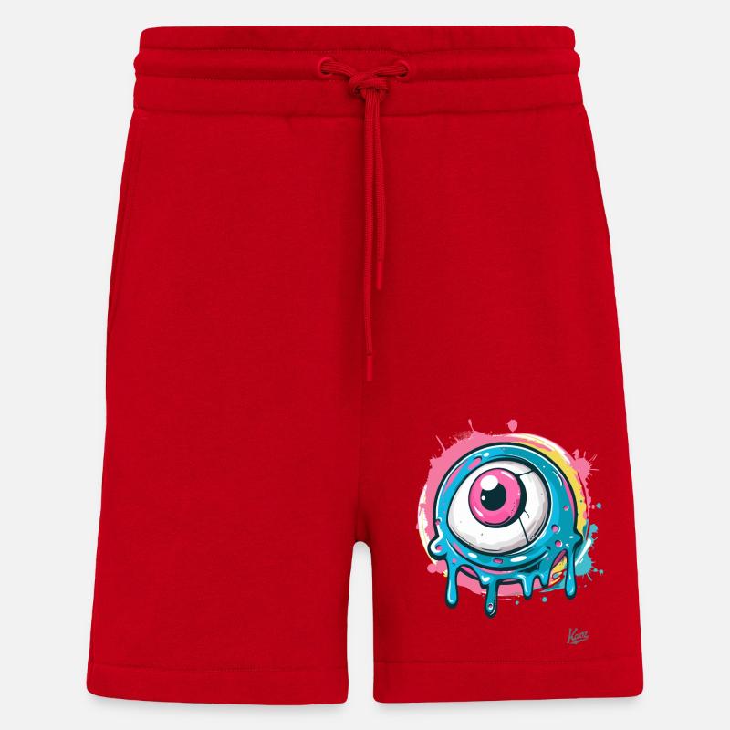 Das coole Farbspritzer-Auge - Shorts - made by SPREAD - Rot