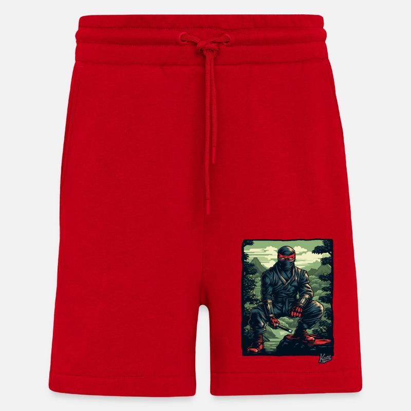 Schwarzer Natur Ninja - Shorts - made by SPREAD - Rot