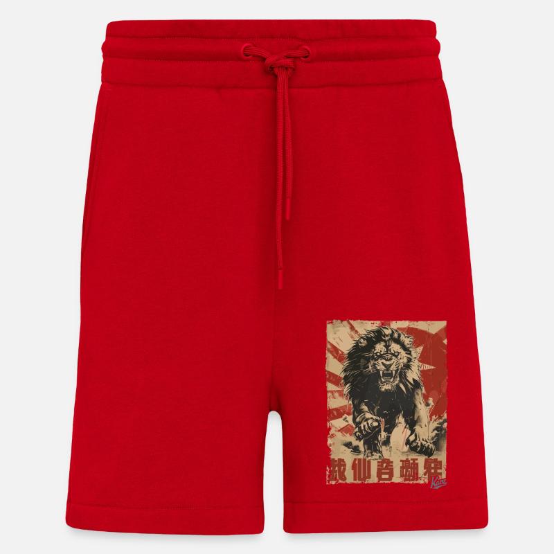 Propaganda Löwe in Zion - Shorts - made by SPREAD - Rot