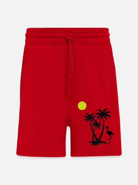 flamingo palmen - Shorts - made by SPREAD - Rot