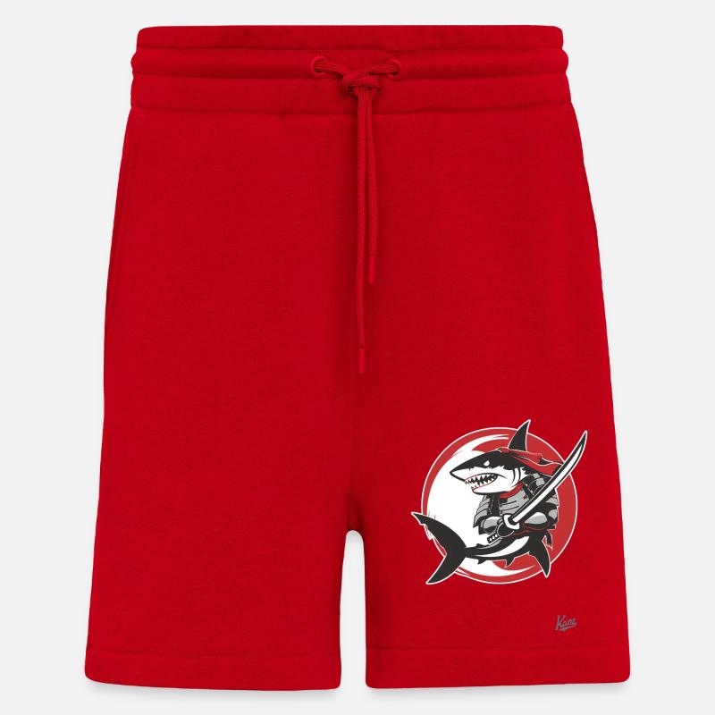 Requin Katana samouraï - Short bio décontracté fabriqué en UE - rouge