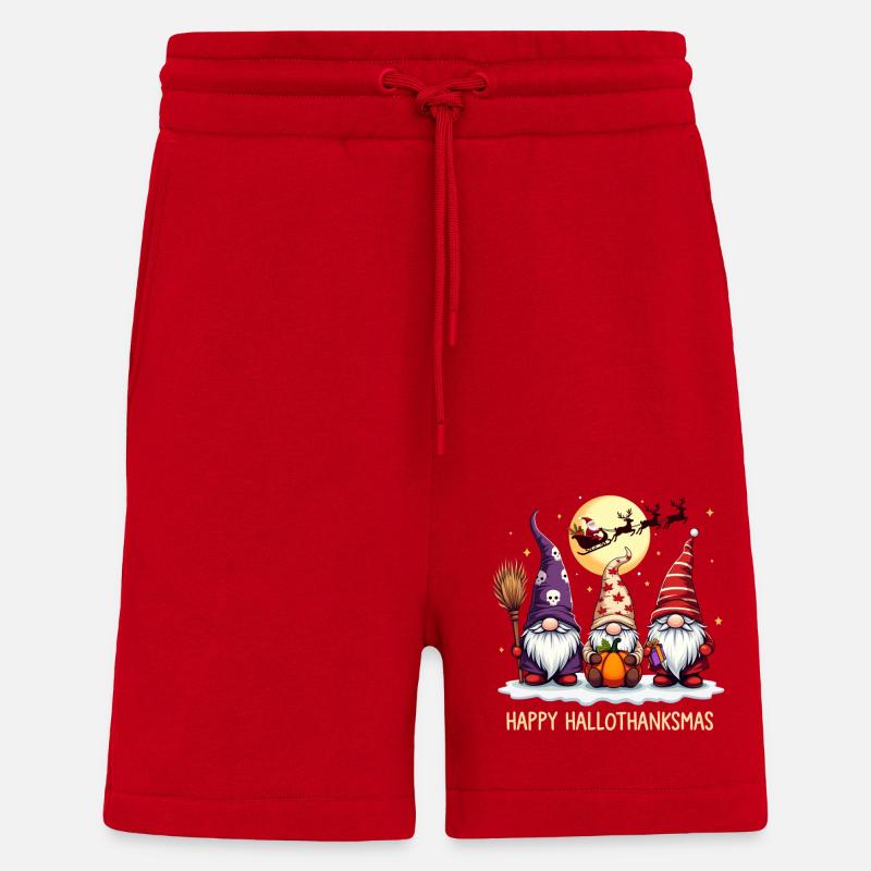 Happy Hallothanksmas Gnomes Celebration - Shorts - made by SPREAD - red