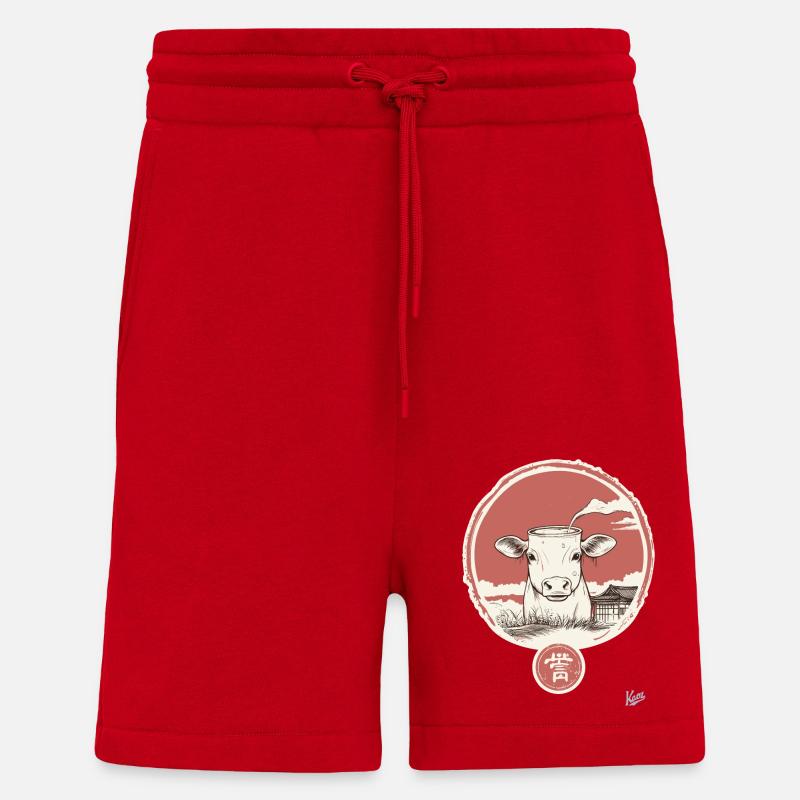 Abstrakte Kuh mit Milch - Shorts - made by SPREAD - Rot