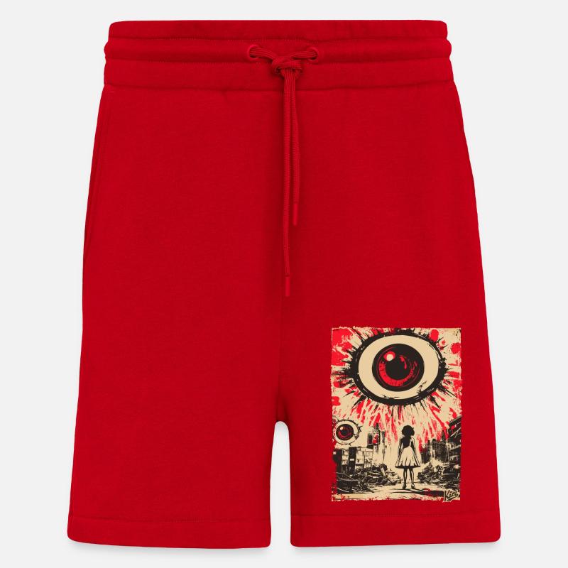 Apocalyptic Vision with Red Eye - Shorts - made by SPREAD - red