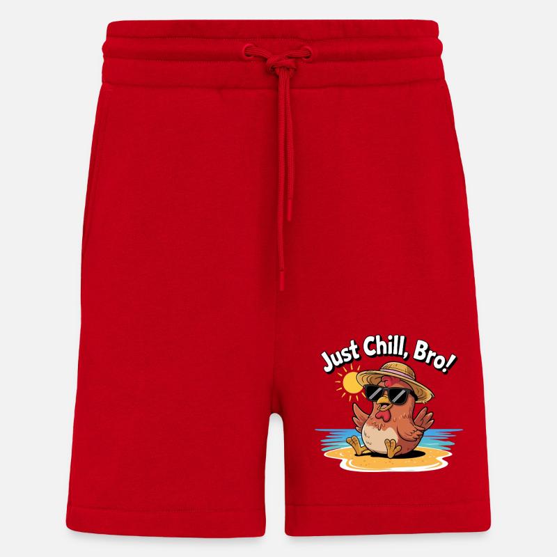 HÜHNCHEN, EINFACH CHILL BRO - Shorts - made by SPREAD - Rot