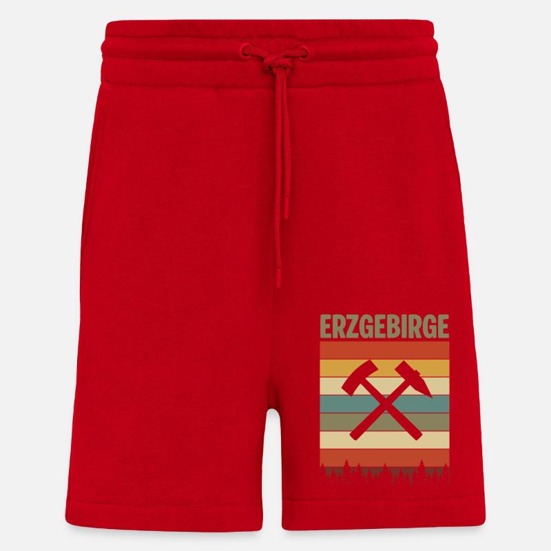 Erzgebirge Retro Hammer - Shorts - made by SPREAD - Rot