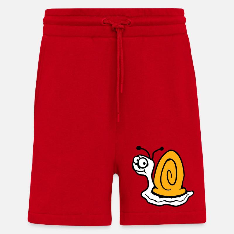 Snail anxious unsure looking back cute - Shorts - made by SPREAD - red