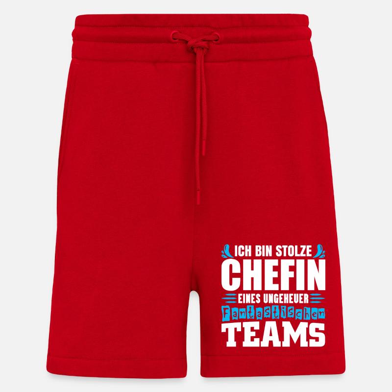 Stolze Chefin Chef Frau Abteilungsleiter Teamchef - Shorts - made by SPREAD - Rot