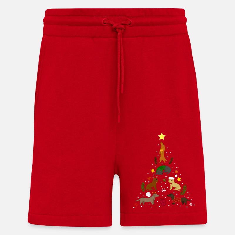 Dackel Baum Weihnachten - Shorts - made by SPREAD - Rot