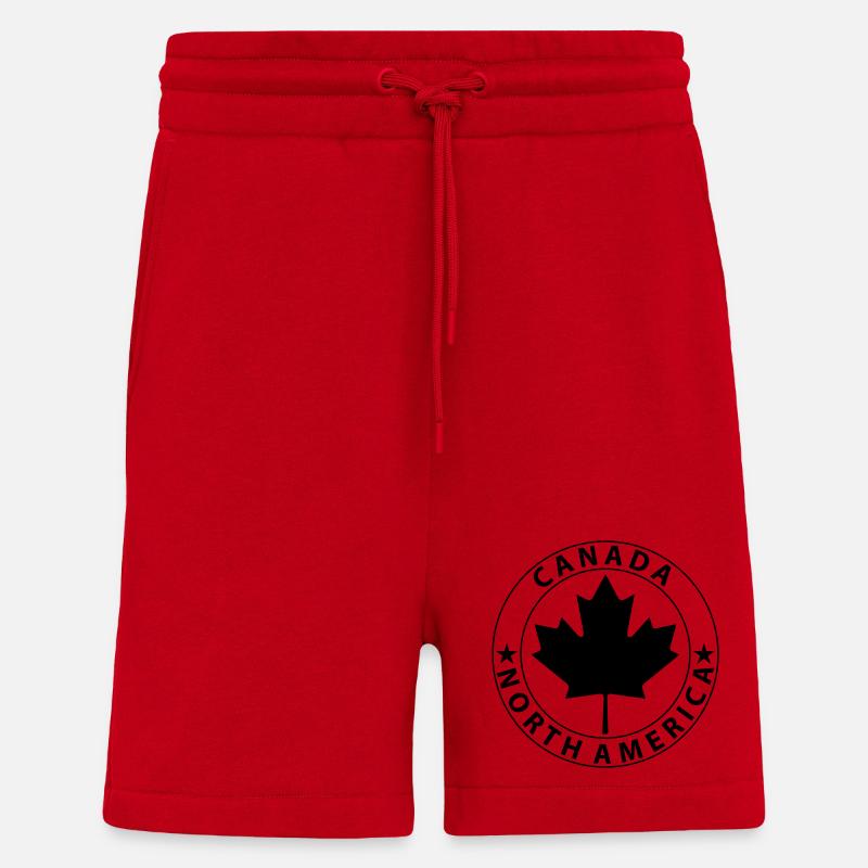 Canada Design 4 - Short bio décontracté fabriqué en UE - rouge