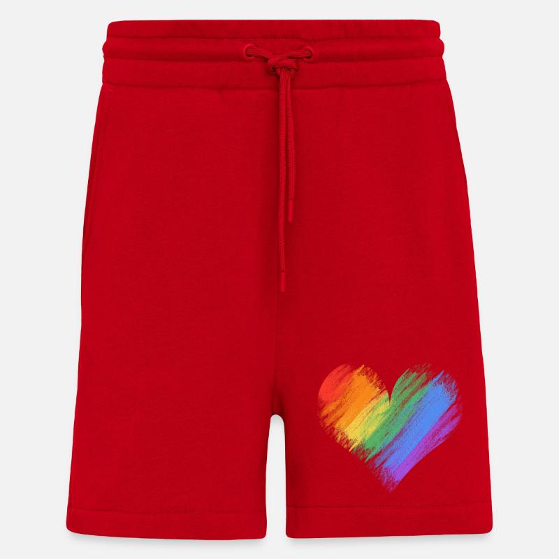 Regenbogenherz Pinselstrich - Shorts - made by SPREAD - Rot