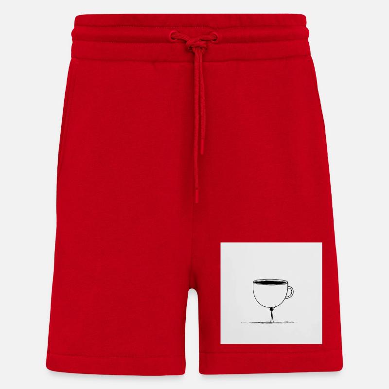 Kaffee? Nur in Eimern, bitte! - Shorts - made by SPREAD - Rot