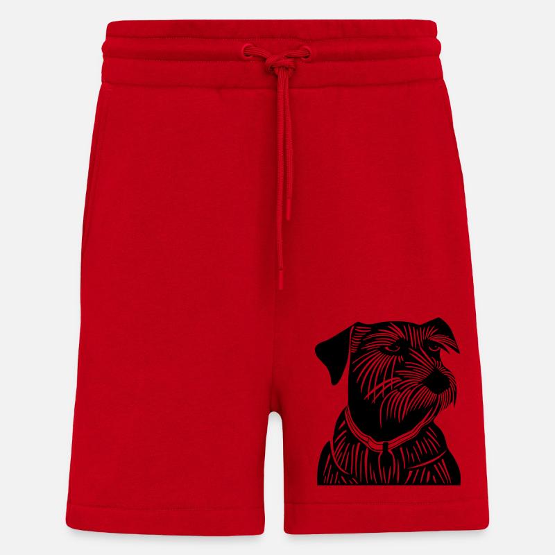Den edle terrieren - Organic Relaxed shorts produsert i EU - rød