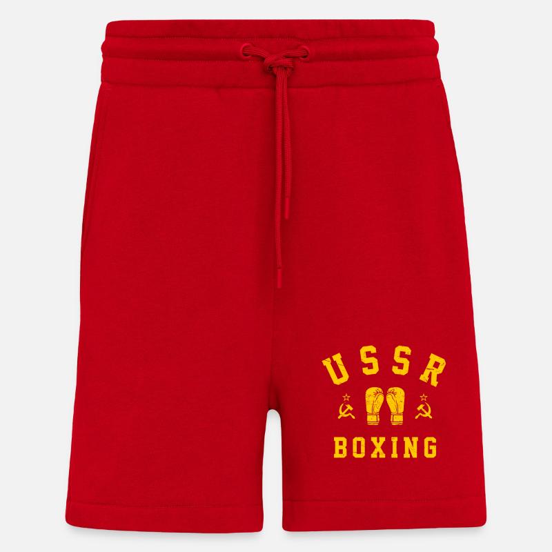 Boxe de l’URSS - Short bio décontracté fabriqué en UE - rouge