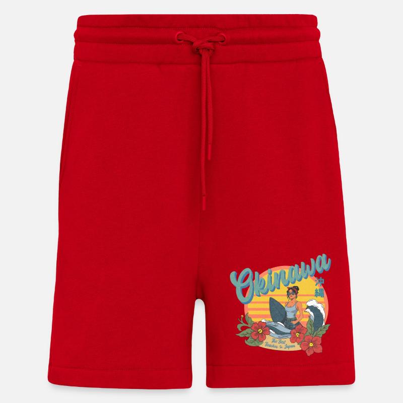 Okinawa Beaches (Halftone Version) - Shorts - made by SPREAD - Rot