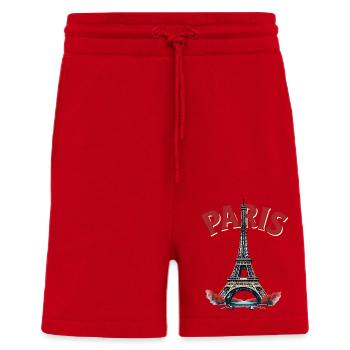 Tour Eiffel, Paris, retro - Short bio décontracté fabriqué en UE - rouge - Devant