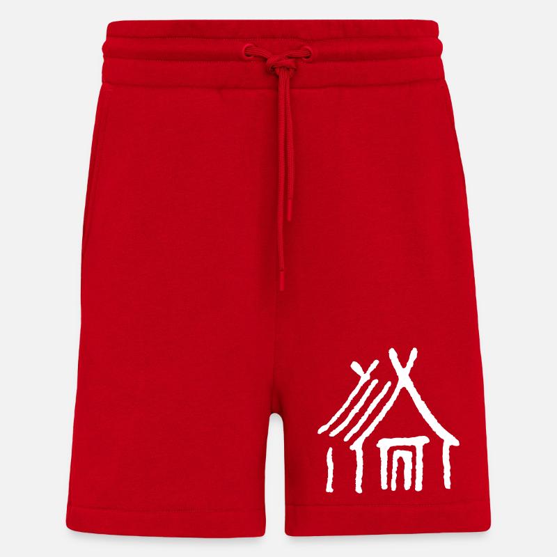 Walhalla - Short bio décontracté fabriqué en UE - rouge