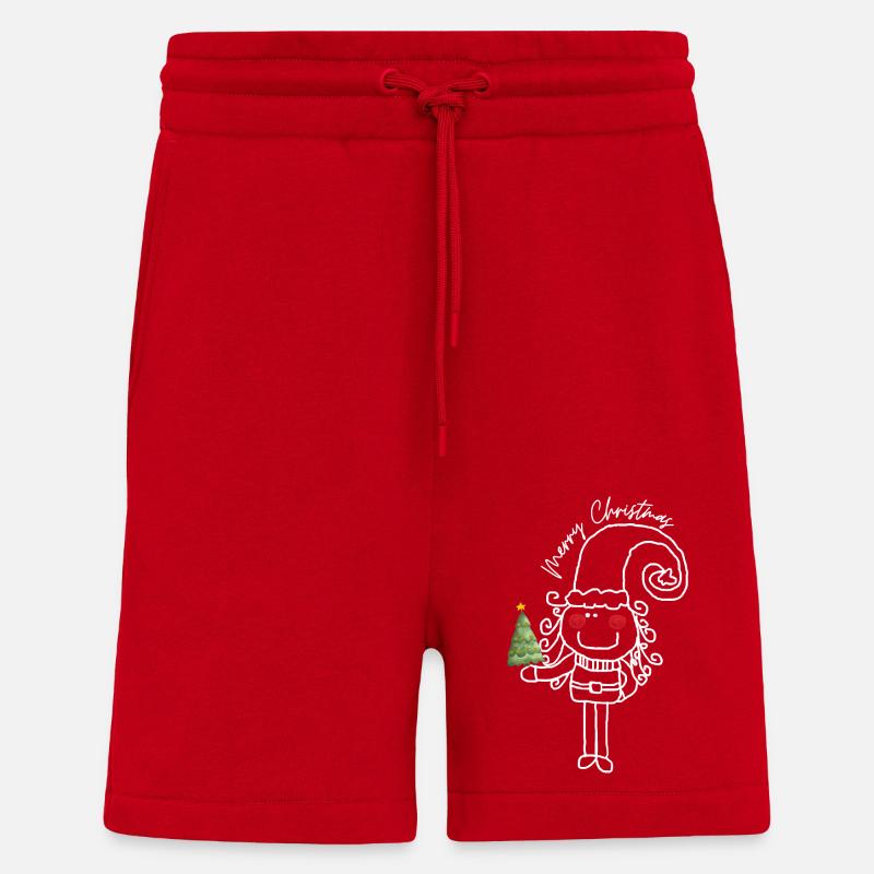 Joyeux Noël - Short bio décontracté fabriqué en UE - rouge