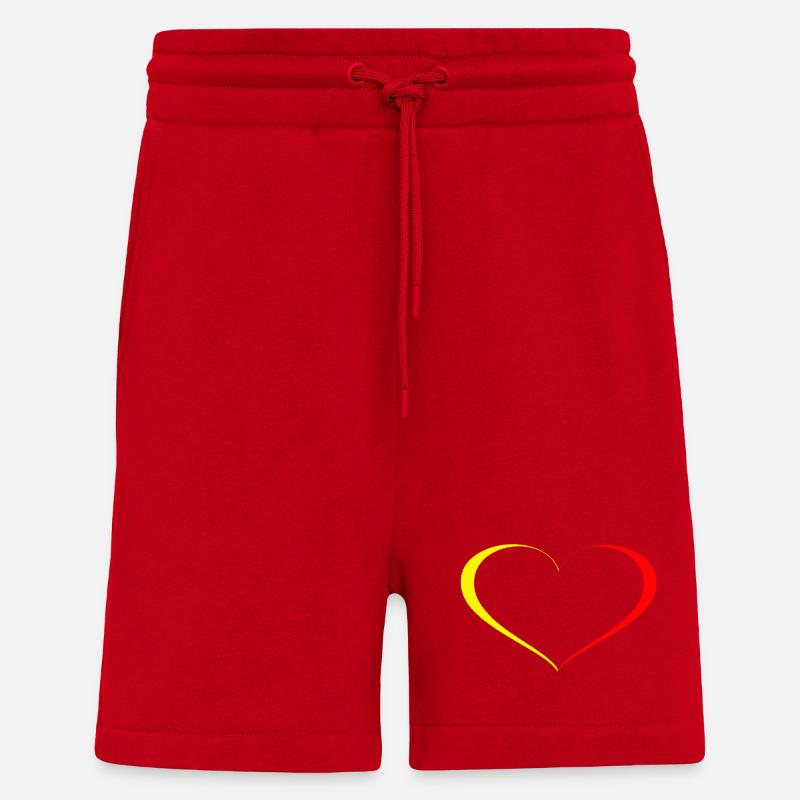 Herz Gelb Rot - Shorts - made by SPREAD - Rot